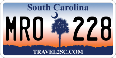 SC license plate MRO228