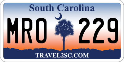 SC license plate MRO229