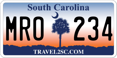 SC license plate MRO234