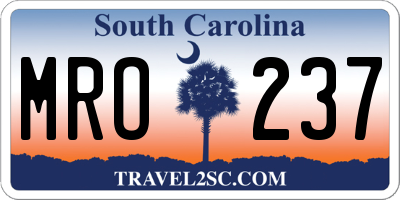 SC license plate MRO237