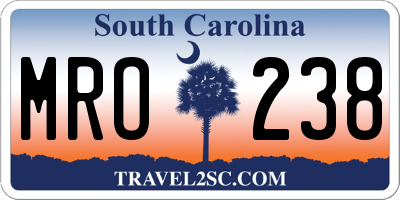 SC license plate MRO238