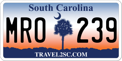 SC license plate MRO239