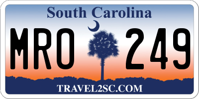 SC license plate MRO249