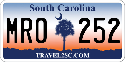 SC license plate MRO252