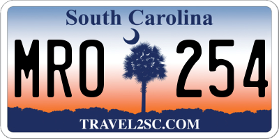 SC license plate MRO254