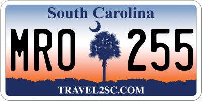 SC license plate MRO255