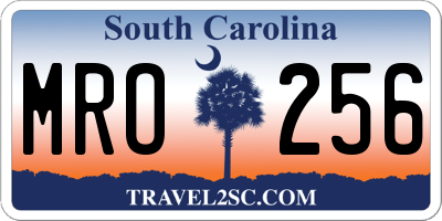 SC license plate MRO256