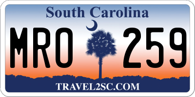 SC license plate MRO259