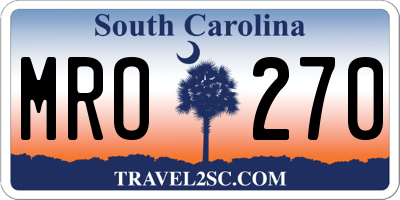 SC license plate MRO270