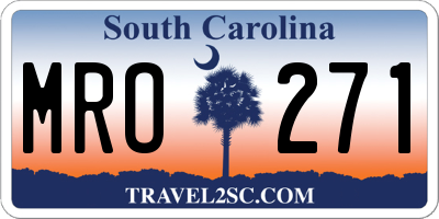 SC license plate MRO271