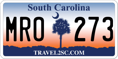 SC license plate MRO273