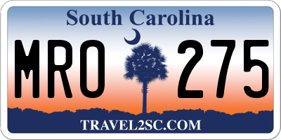 SC license plate MRO275