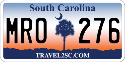 SC license plate MRO276