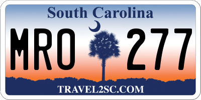 SC license plate MRO277