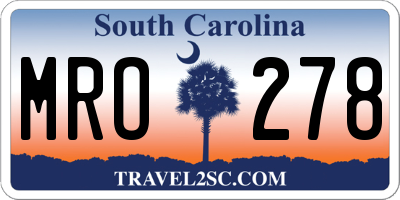 SC license plate MRO278