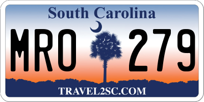SC license plate MRO279