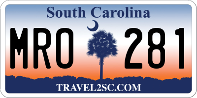 SC license plate MRO281