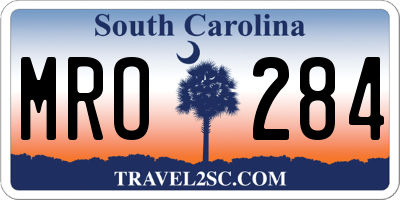 SC license plate MRO284