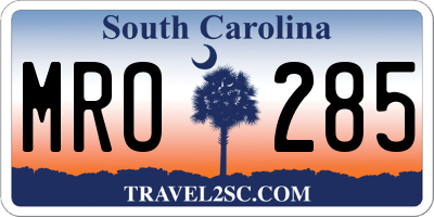 SC license plate MRO285