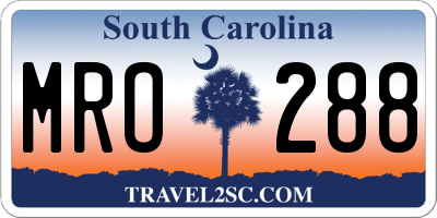 SC license plate MRO288