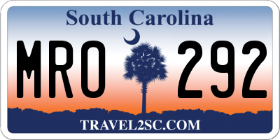 SC license plate MRO292