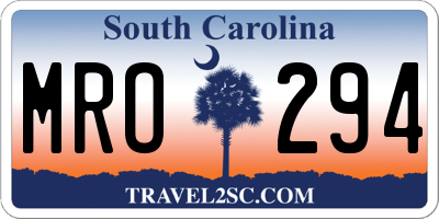 SC license plate MRO294