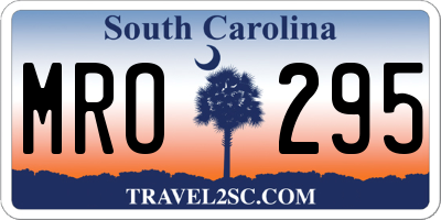 SC license plate MRO295