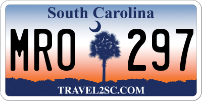 SC license plate MRO297
