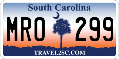 SC license plate MRO299