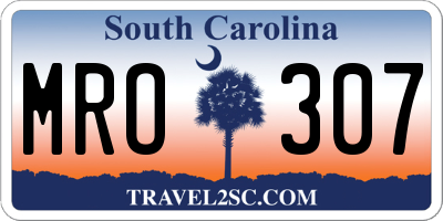 SC license plate MRO307
