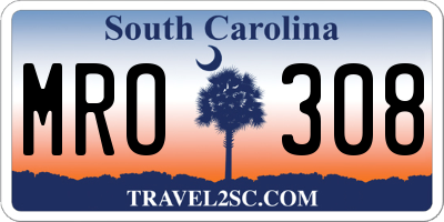 SC license plate MRO308