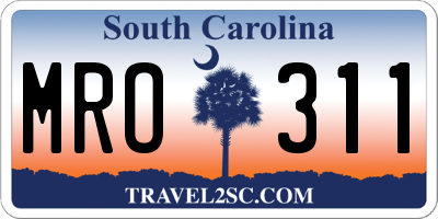 SC license plate MRO311