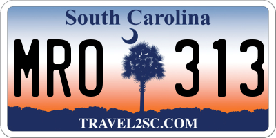 SC license plate MRO313