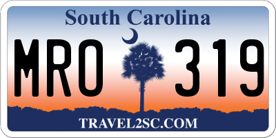 SC license plate MRO319