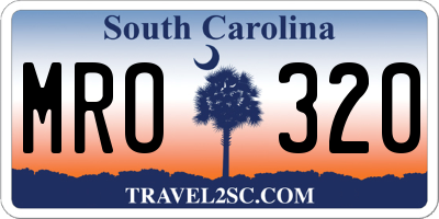 SC license plate MRO320