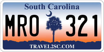 SC license plate MRO321