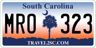 SC license plate MRO323