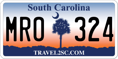 SC license plate MRO324