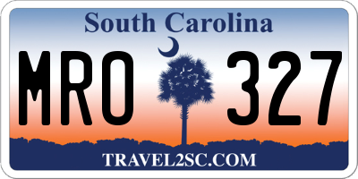 SC license plate MRO327