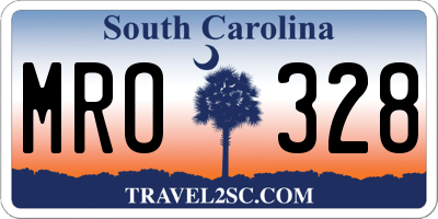 SC license plate MRO328