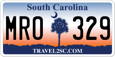 SC license plate MRO329