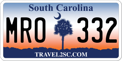 SC license plate MRO332