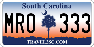 SC license plate MRO333