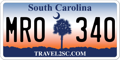 SC license plate MRO340