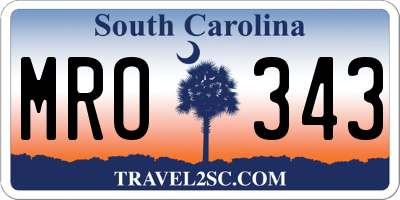 SC license plate MRO343