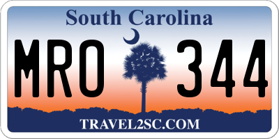 SC license plate MRO344