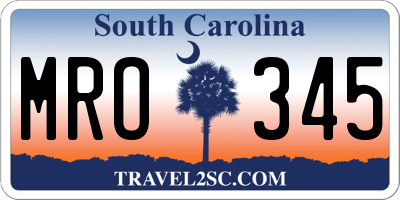 SC license plate MRO345