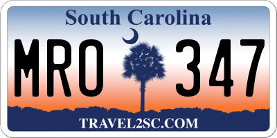 SC license plate MRO347