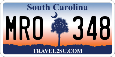 SC license plate MRO348