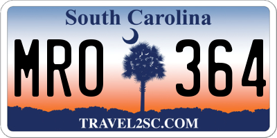 SC license plate MRO364